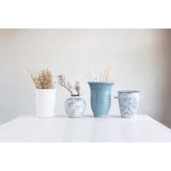 Hello Honey® 8" Blue & White Crackle Floral Terra Cotta Vase 15 Hello Honey® 8" Blue & White Crackle Floral Terra Cotta Vase -Flowers Michael Store D320315S 4