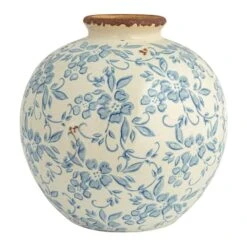 Hello Honey® 8" Blue & White Crackle Floral Terra Cotta Vase 17 Hello Honey® 8" Blue & White Crackle Floral Terra Cotta Vase -Flowers Michael Store D320315S 6