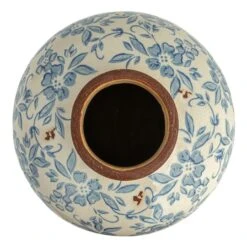 Hello Honey® 8" Blue & White Crackle Floral Terra Cotta Vase 18 Hello Honey® 8" Blue & White Crackle Floral Terra Cotta Vase -Flowers Michael Store D320315S 7