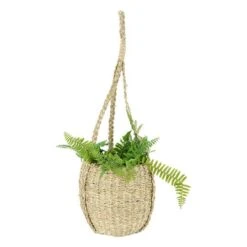 Hello Honey® Handwoven Hanging Seagrass Basket Planter -Flowers Michael Store D320508S 6
