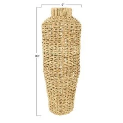 Hello Honey® 30" Handwoven Water Hyacinth & Rattan Floor Vase -Flowers Michael Store D320548S 9