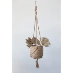 Hello Honey® Straw & Jute Hanging Planter -Flowers Michael Store D320729S 3