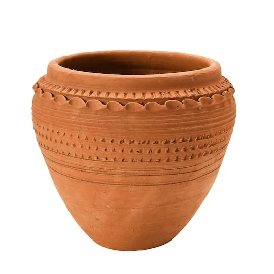 Hello Honey® 9'' Textured Terra-Cotta Pot 4 Hello Honey® 9'' Textured Terra-Cotta Pot - Image 2
