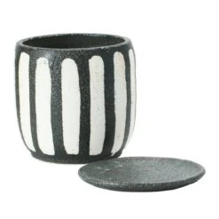 Hello Honey® 7.5" Black & White Hand-Painted Terra Cotta Planter With Saucer Set -Flowers Michael Store D321277S 6