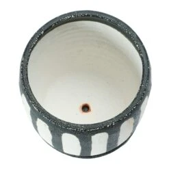 Hello Honey® 7.5" Black & White Hand-Painted Terra Cotta Planter With Saucer Set -Flowers Michael Store D321277S 7