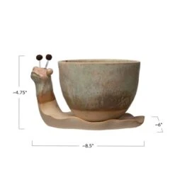 Hello Honey® Stoneware Snail Planter Set -Flowers Michael Store D321372S 3