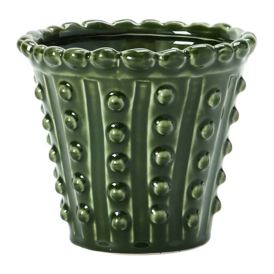 Hello Honey® Green Stoneware Hobnail Planter 3 Hello Honey® Green Stoneware Hobnail Planter