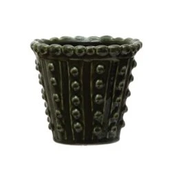 Hello Honey® Green Stoneware Hobnail Planter 12 Hello Honey® Green Stoneware Hobnail Planter -Flowers Michael Store D321408S 2