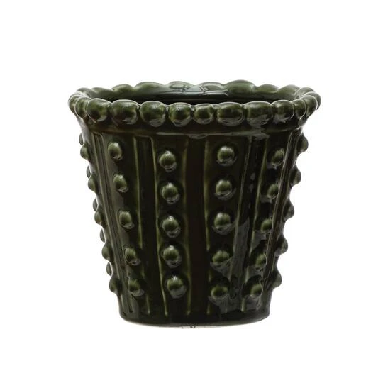 Hello Honey® Green Stoneware Hobnail Planter 5 Hello Honey® Green Stoneware Hobnail Planter - Image 3