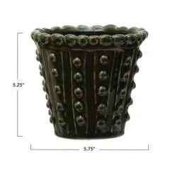 Hello Honey® Green Stoneware Hobnail Planter 13 Hello Honey® Green Stoneware Hobnail Planter -Flowers Michael Store D321408S 3