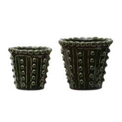 Hello Honey® Green Stoneware Hobnail Planter 17 Hello Honey® Green Stoneware Hobnail Planter -Flowers Michael Store D321408S 7