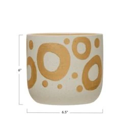 Hello Honey® 6.5" White & Gold Hand-Painted Stoneware Planter 19 Hello Honey® 6.5" White & Gold Hand-Painted Stoneware Planter -Flowers Michael Store D321692S 8