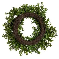 Hello Honey® 13" Green Boxwood Wreath -Flowers Michael Store D322087S 7