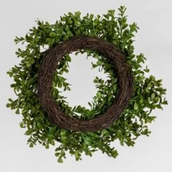Hello Honey® 13" Green Boxwood Wreath -Flowers Michael Store D322087S 9