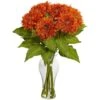 22.5" Orange Sunflower Arrangement In Vase -Flowers Michael Store D323658S 1