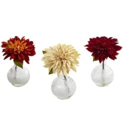 8" Dahlia With Decorative Vase Set -Flowers Michael Store D323803S 5