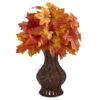 24" Autumn Orange Maple Leaf In Decorative Planter -Flowers Michael Store D323949S 1