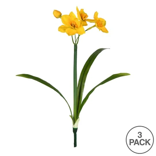 Yellow Narcissus Spray, 3ct. 3 Yellow Narcissus Spray, 3ct.