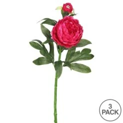 Hot Pink Peony Stem, 3ct. 9 Hot Pink Peony Stem, 3ct. -Flowers Michael Store D333856S 3