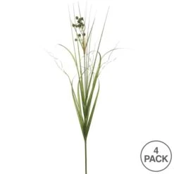 4 Pack: Green Grass With Pomp Balls Spray 9 4 Pack: Green Grass With Pomp Balls Spray -Flowers Michael Store D333930S 3