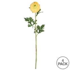 Yellow Ranunculus Artificial Stem, 4ct. -Flowers Michael Store D333990S 3