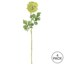 23" Green Ranunculus Artificial Stem, 4ct. -Flowers Michael Store D333994S 4