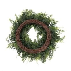 24" Green Buckler Fern & Grass Wreath -Flowers Michael Store D347815S 2