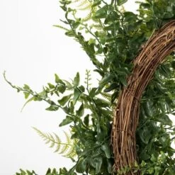 24" Green Buckler Fern & Grass Wreath -Flowers Michael Store D347815S 4