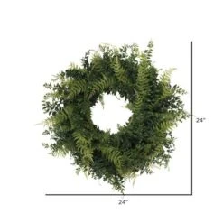 24" Green Buckler Fern & Grass Wreath -Flowers Michael Store D347815S 5