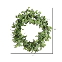 22" Green Lamb Ear Leaves Wreath -Flowers Michael Store D347819S 2