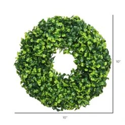 10" Green Mini Button Leaf Wreath -Flowers Michael Store D347820S 2