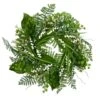 24" White Mini Flowers With Greenery Wreath 2 24" White Mini Flowers With Greenery Wreath -Flowers Michael Store D347821S 1