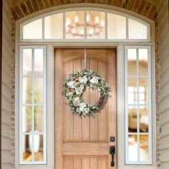 Haute Decor 22" Cream Crescent Hydrangea Wreath -Flowers Michael Store D348949S 2