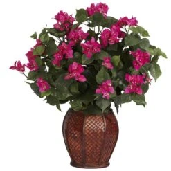 2ft. Pink Bougainvillea With Woven Vase -Flowers Michael Store D350225S 11 1
