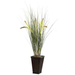 3ft. Grass With Cattails & Bamboo Planter 5 3ft. Grass With Cattails & Bamboo Planter -Flowers Michael Store D350381S 1 1