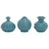 Blue Stoneware Modern Vase Set -Flowers Michael Store D362911S 1