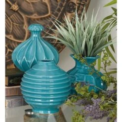 Blue Stoneware Modern Vase Set -Flowers Michael Store D362911S 13
