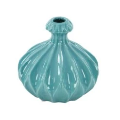 Blue Stoneware Modern Vase Set -Flowers Michael Store D362911S 2