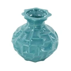 Blue Stoneware Modern Vase Set -Flowers Michael Store D362911S 3