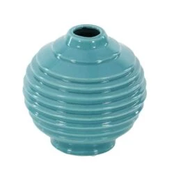 Blue Stoneware Modern Vase Set -Flowers Michael Store D362911S 4