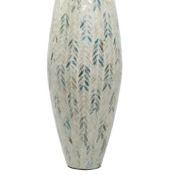 34" White Bamboo Coastal Vase -Flowers Michael Store D362912S 4