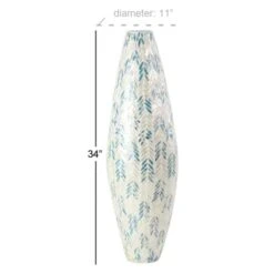 34" White Bamboo Coastal Vase -Flowers Michael Store D362912S 5