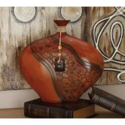 15" Brown Polystone Eclectic Vase -Flowers Michael Store D362913S 9