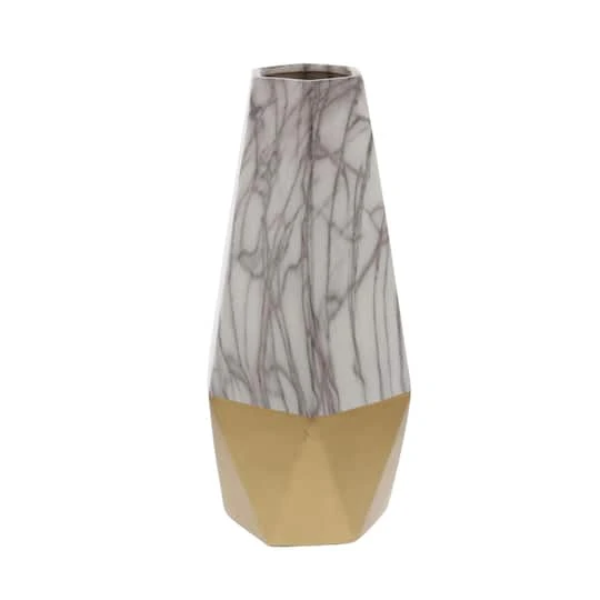 CosmoLiving By Cosmopolitan 14" Gold & Marble Stoneware Vase 3 CosmoLiving By Cosmopolitan 14" Gold & Marble Stoneware Vase