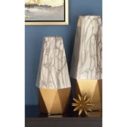 CosmoLiving By Cosmopolitan 14" Gold & Marble Stoneware Vase 12 CosmoLiving By Cosmopolitan 14" Gold & Marble Stoneware Vase -Flowers Michael Store D362931S 5