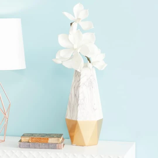 CosmoLiving By Cosmopolitan 14" Gold & Marble Stoneware Vase 8 CosmoLiving By Cosmopolitan 14" Gold & Marble Stoneware Vase - Image 6