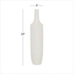 23" White Ceramic Modern Vase -Flowers Michael Store D362939S 5