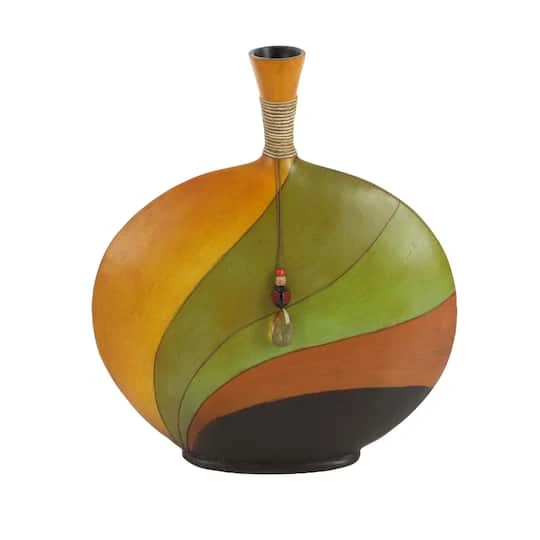 20" Multi Colored Polystone Eclectic Vase 5 20" Multi Colored Polystone Eclectic Vase - Image 3