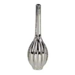 13" Silver Ceramic Glam Vase Set -Flowers Michael Store D362948S 4