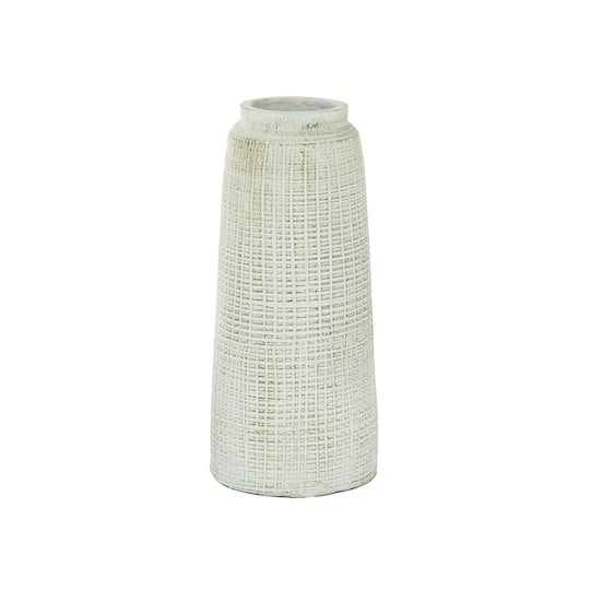 17" White Terracotta Coastal Vase 5 17" White Terracotta Coastal Vase - Image 3